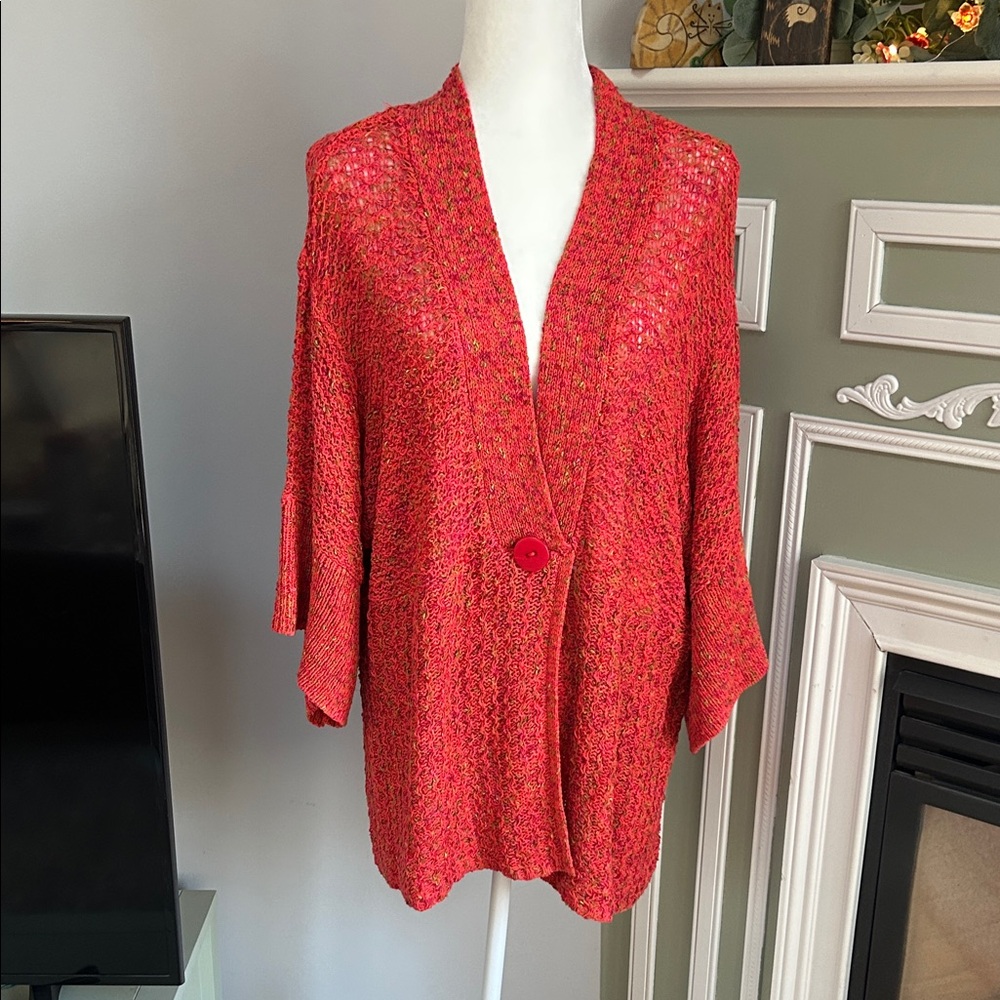 Coldwater Creek Vibrant Red Knit Poncho